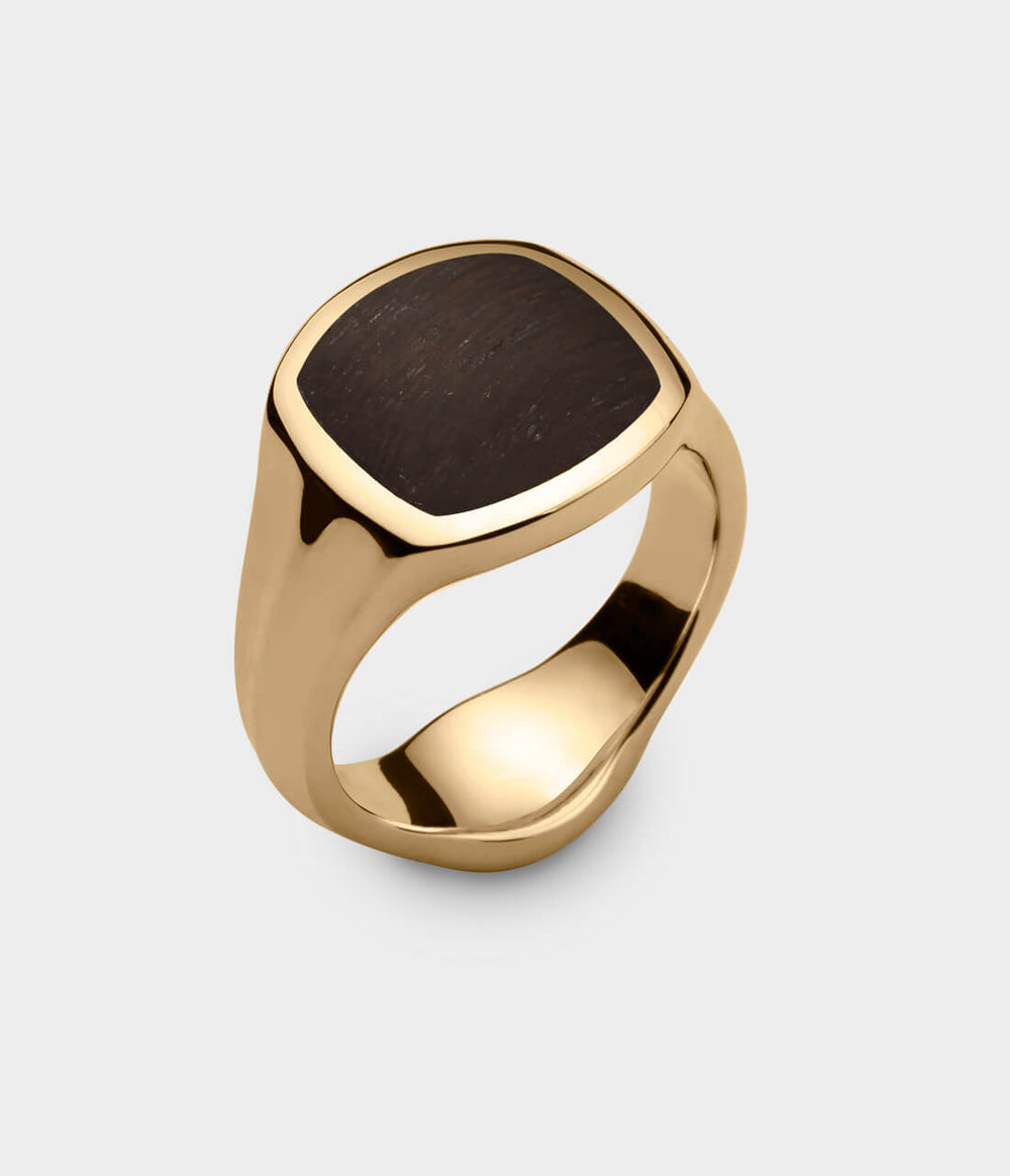 Inlaid Signet Ring in 18 Carat Yellow Gold - Custom Option