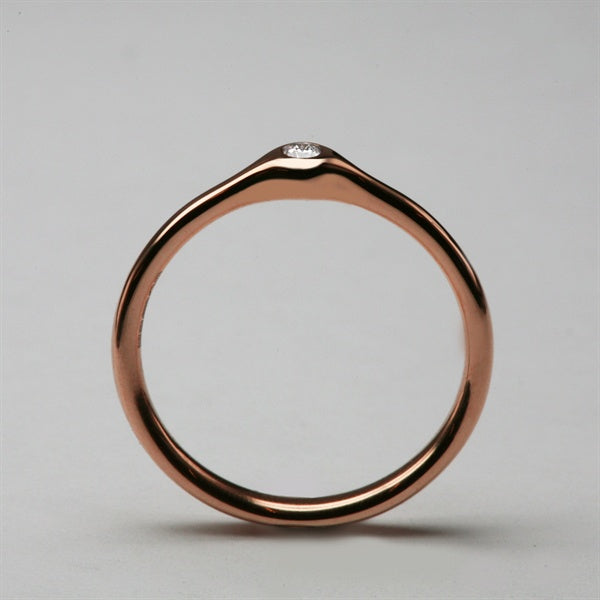 Dainty Belle Engagement in 18ct Rose Gold with Diamond, Size L