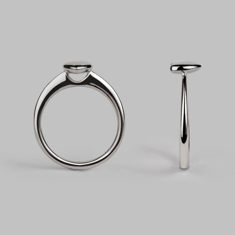 Heart Halo Ring in Silver, Size E