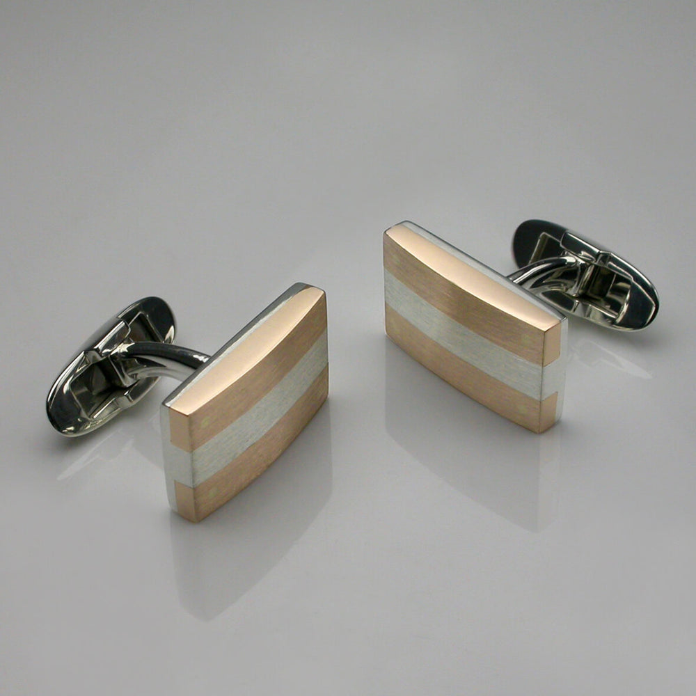 Metal Geo Cufflinks in 9ct Yellow Gold