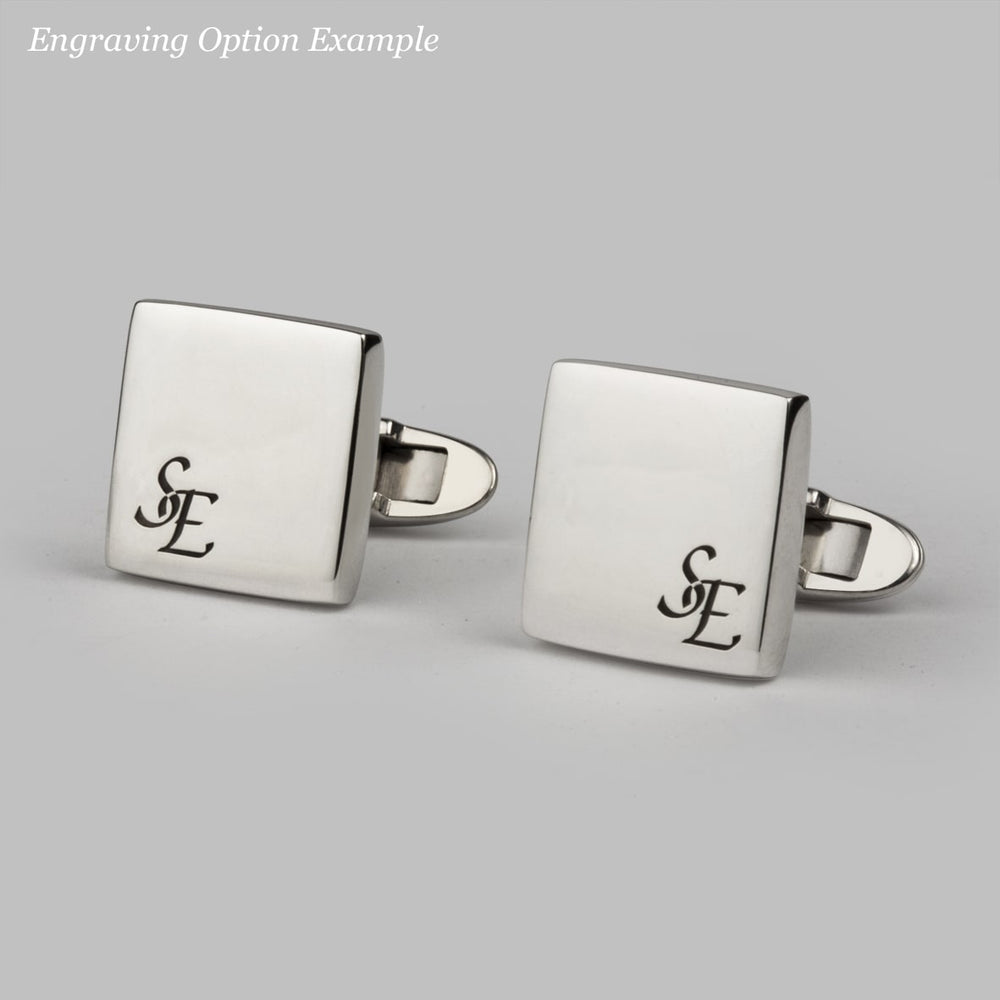 Times Square Cufflinks with Engraving in Silver