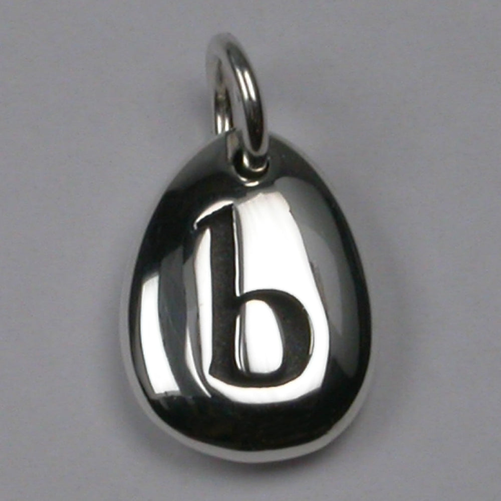 Silver Alphabet Charm - b