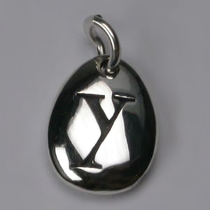 Silver Alphabet Charm - y