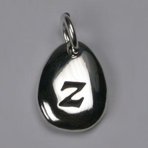 Silver Alphabet Charm - z