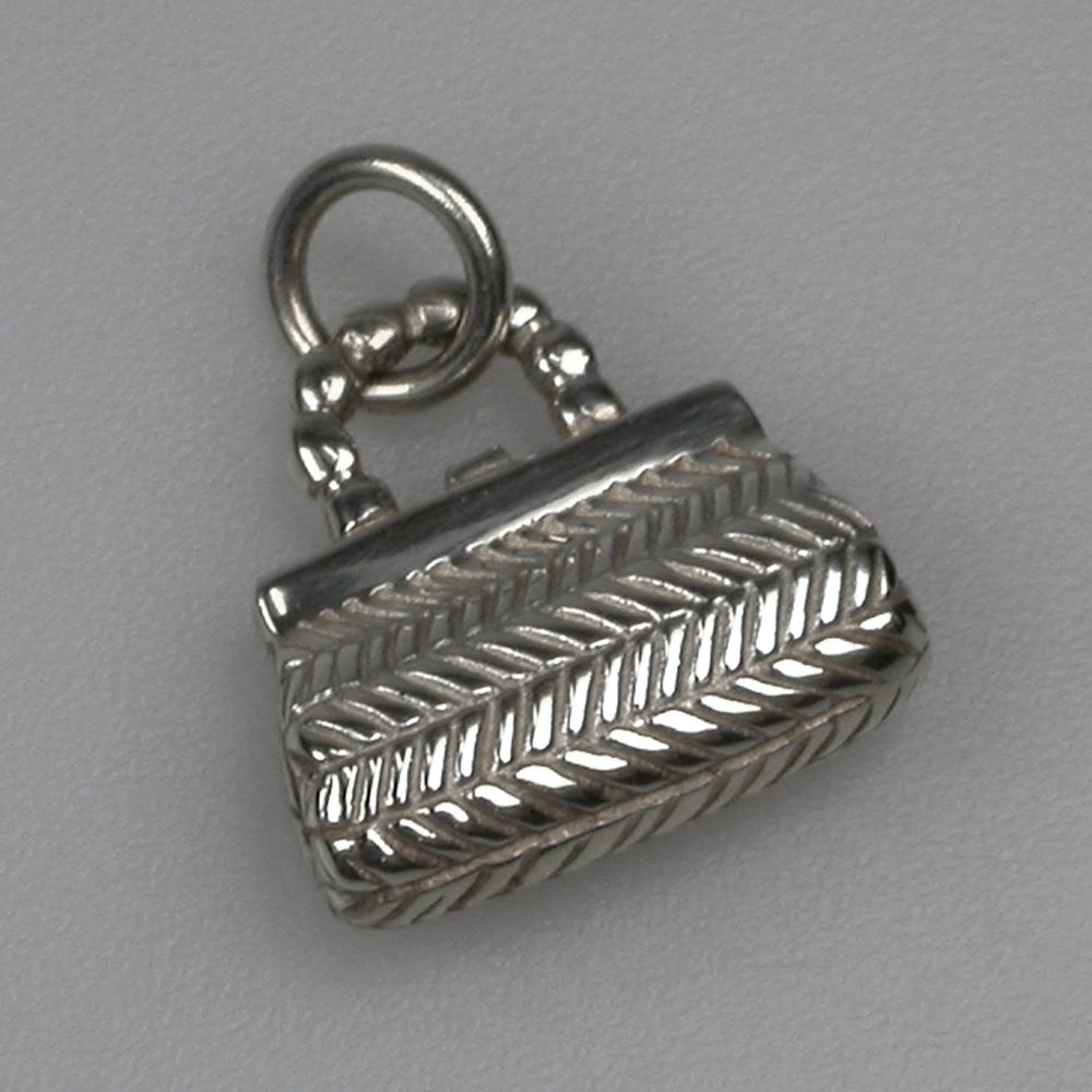 Herringbone Sterling Silver Handbag Charm