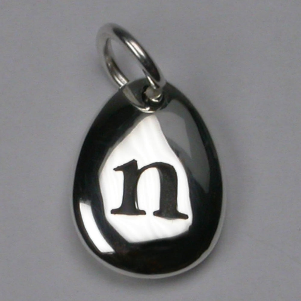 Silver Alphabet Charm - n