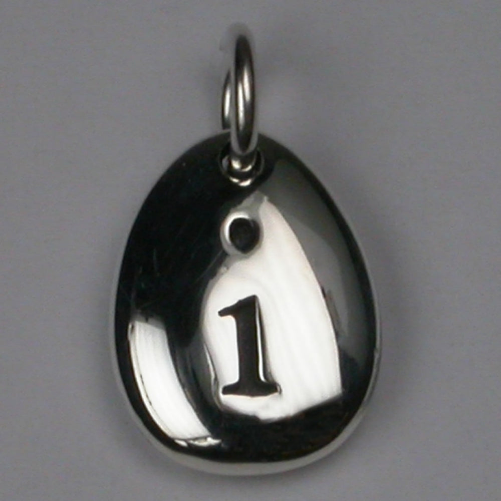 Silver Alphabet Charm -  i