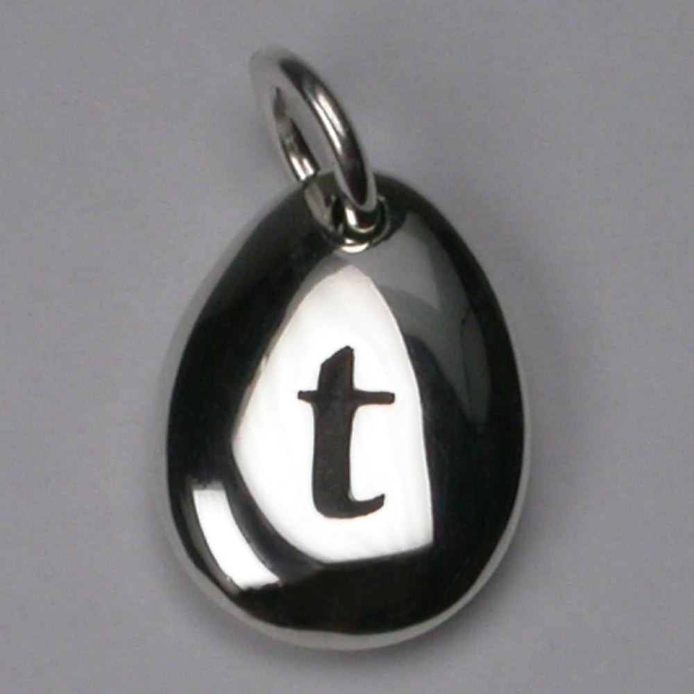 Silver Alphabet Charm - t