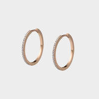 large pavé hoop earrings in rose gold with diamonds
