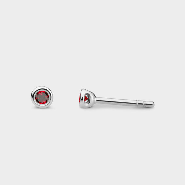 Mini Halo Stud Earrings in Sterling Silver