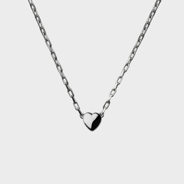 Dainty Heart Necklace in Sterling Silver