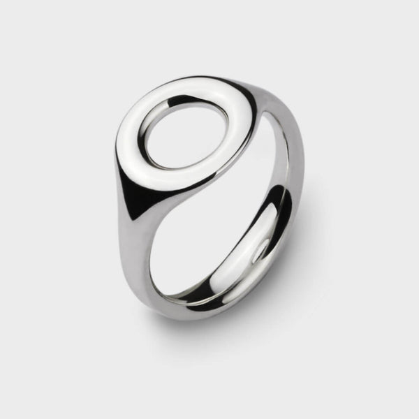 close up of silver Mini Pop Ring