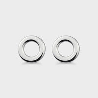 front view of silver Mini Pop Stud Earrings