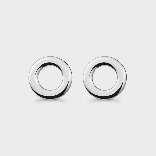 front view of silver Mini Pop Stud Earrings