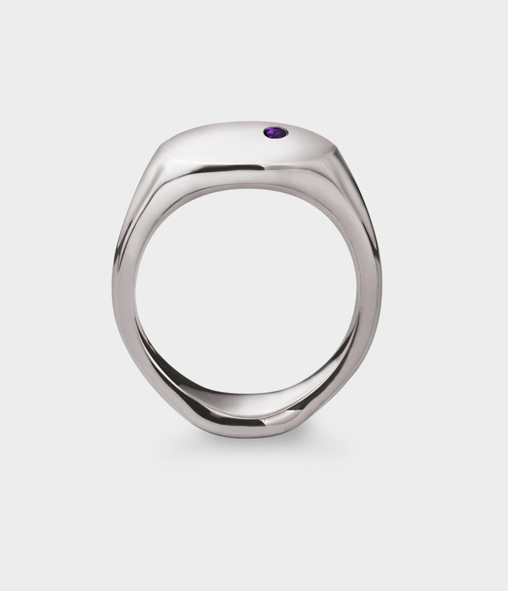 Oval Men's Signet Ring - Front View