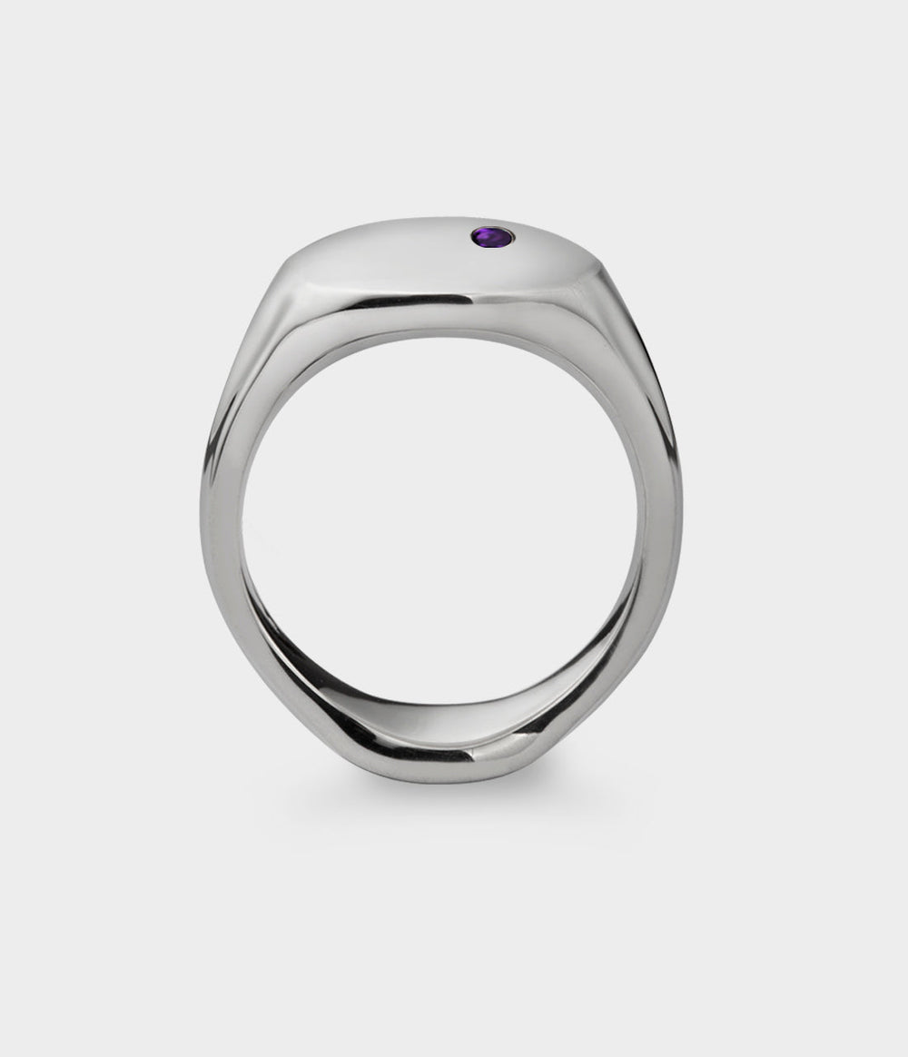 Oval Men's Signet Ring - Front View