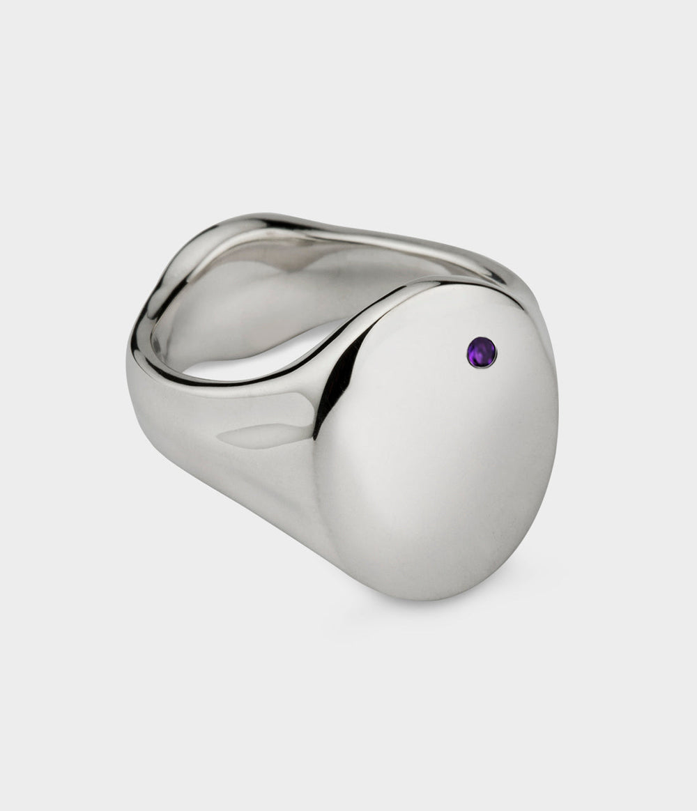 Oval Men's Signet Ring - Alternate View