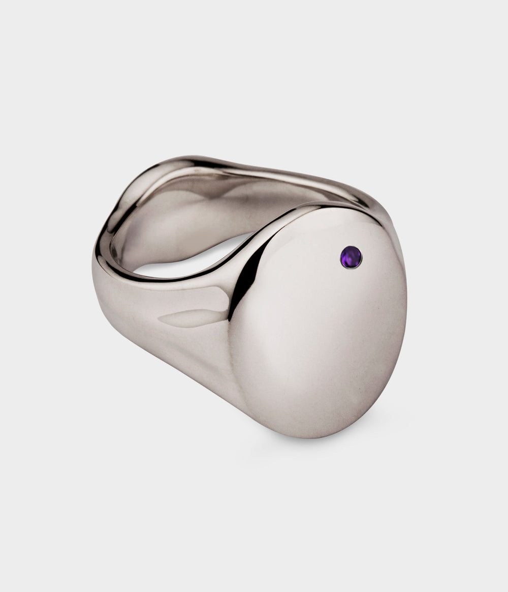 Oval Men's Signet Ring - Alternate View