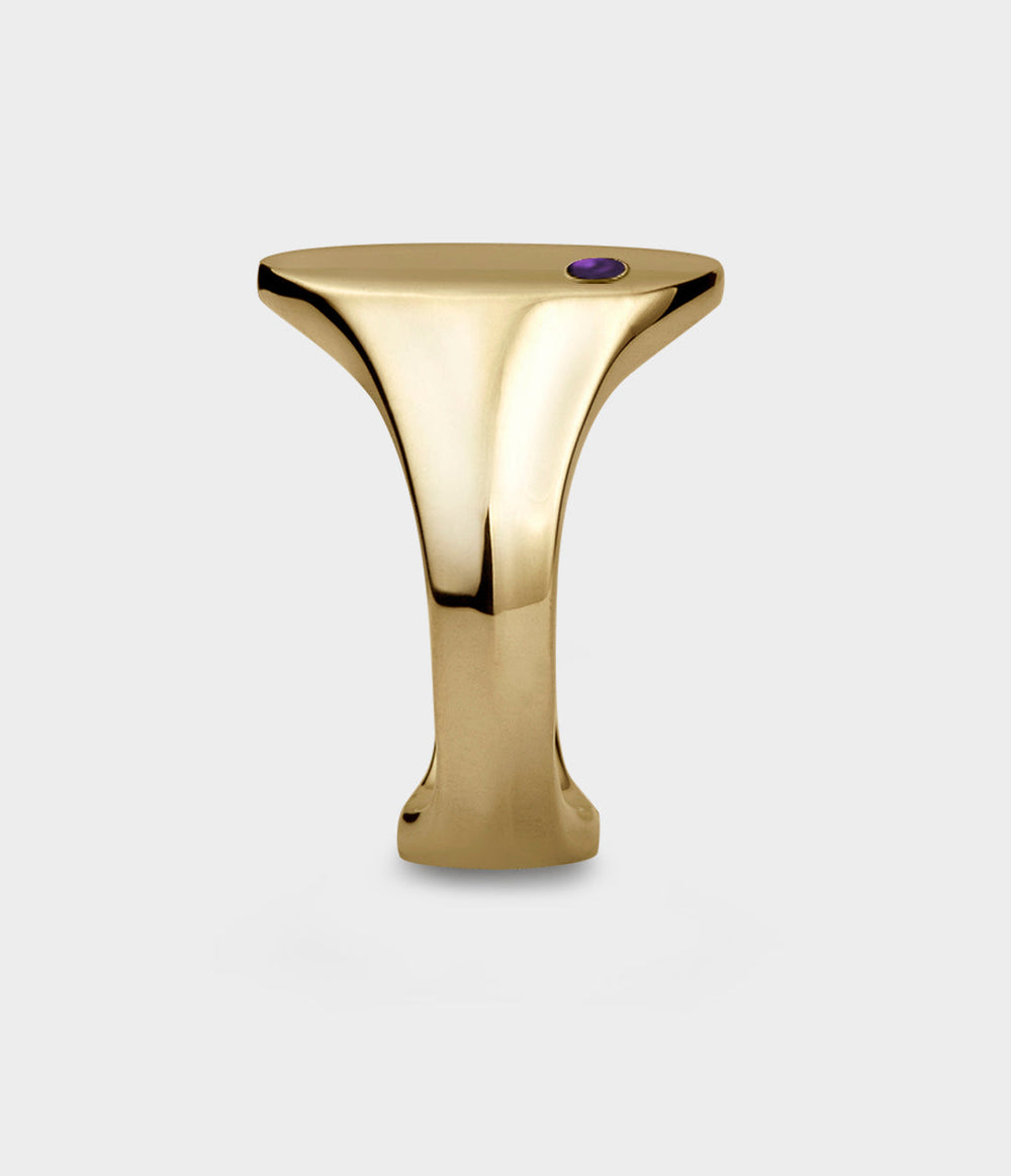 Oval Men's Signet Ring - Side View