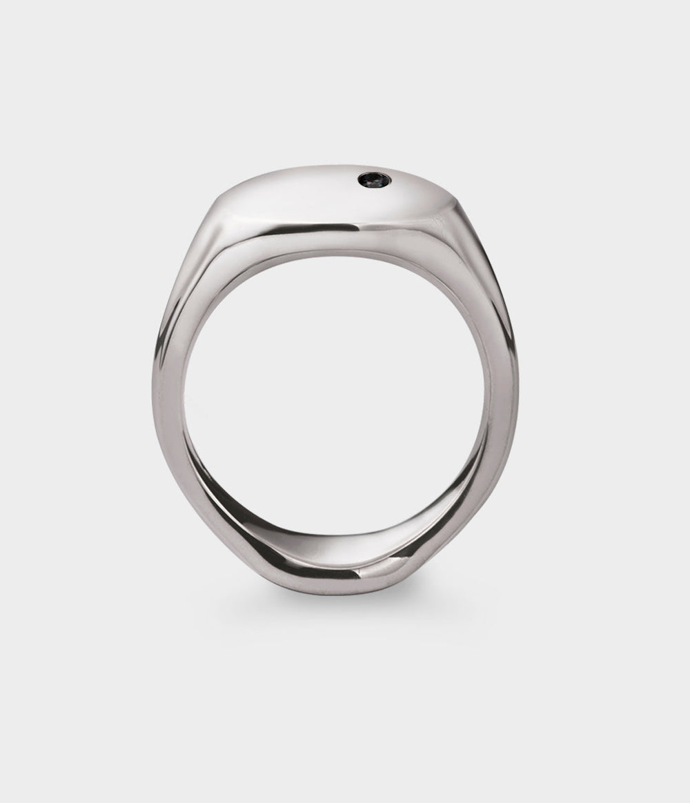 Oval Men's Signet Ring - Front View