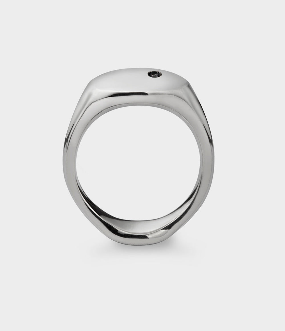 Oval Men's Signet Ring - Front View