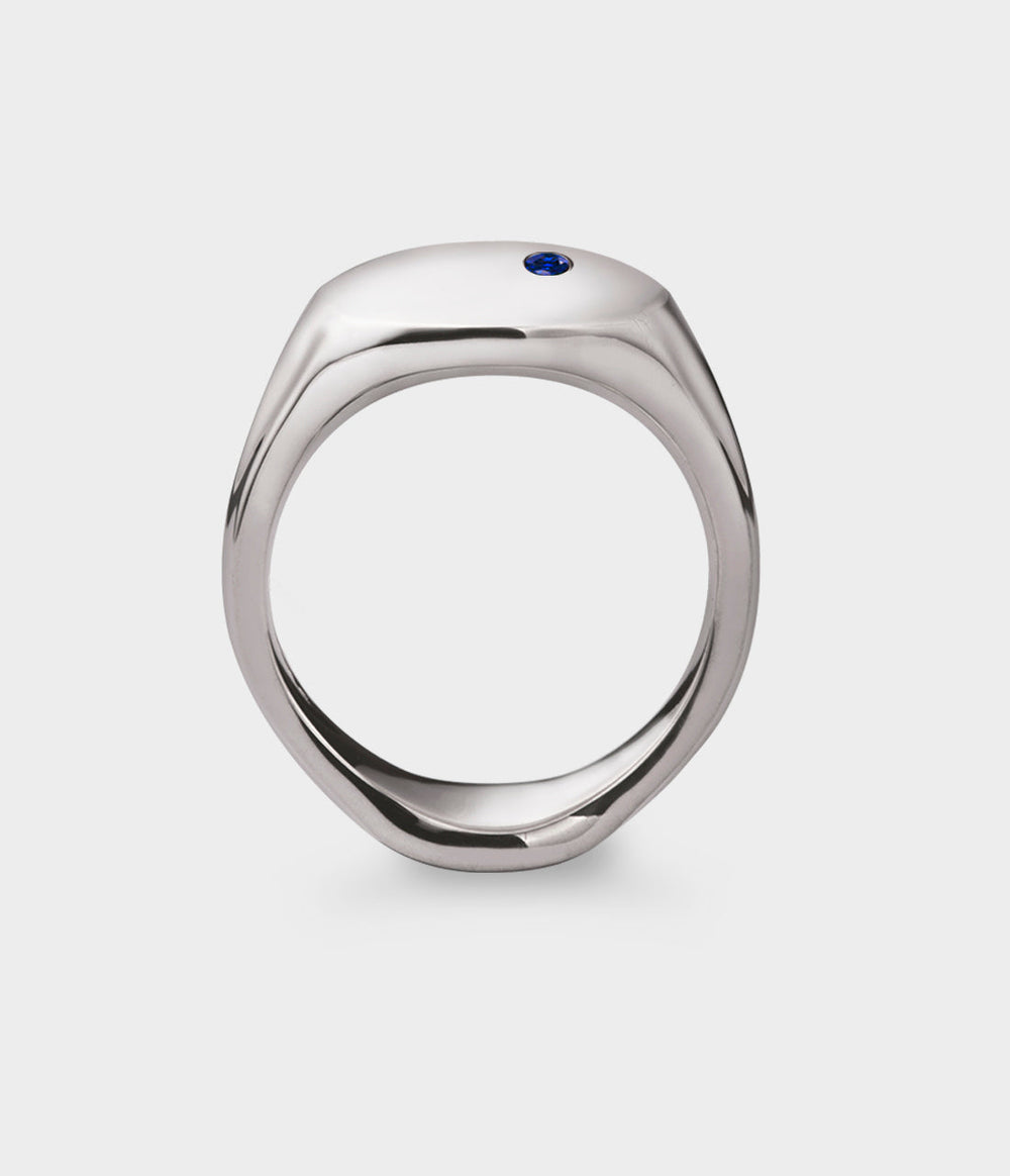 Oval Men's Signet Ring - Front View