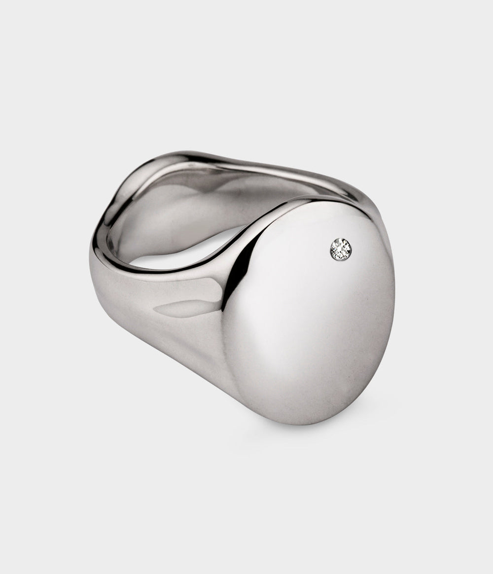 Oval Men's Signet Ring - Alternate View