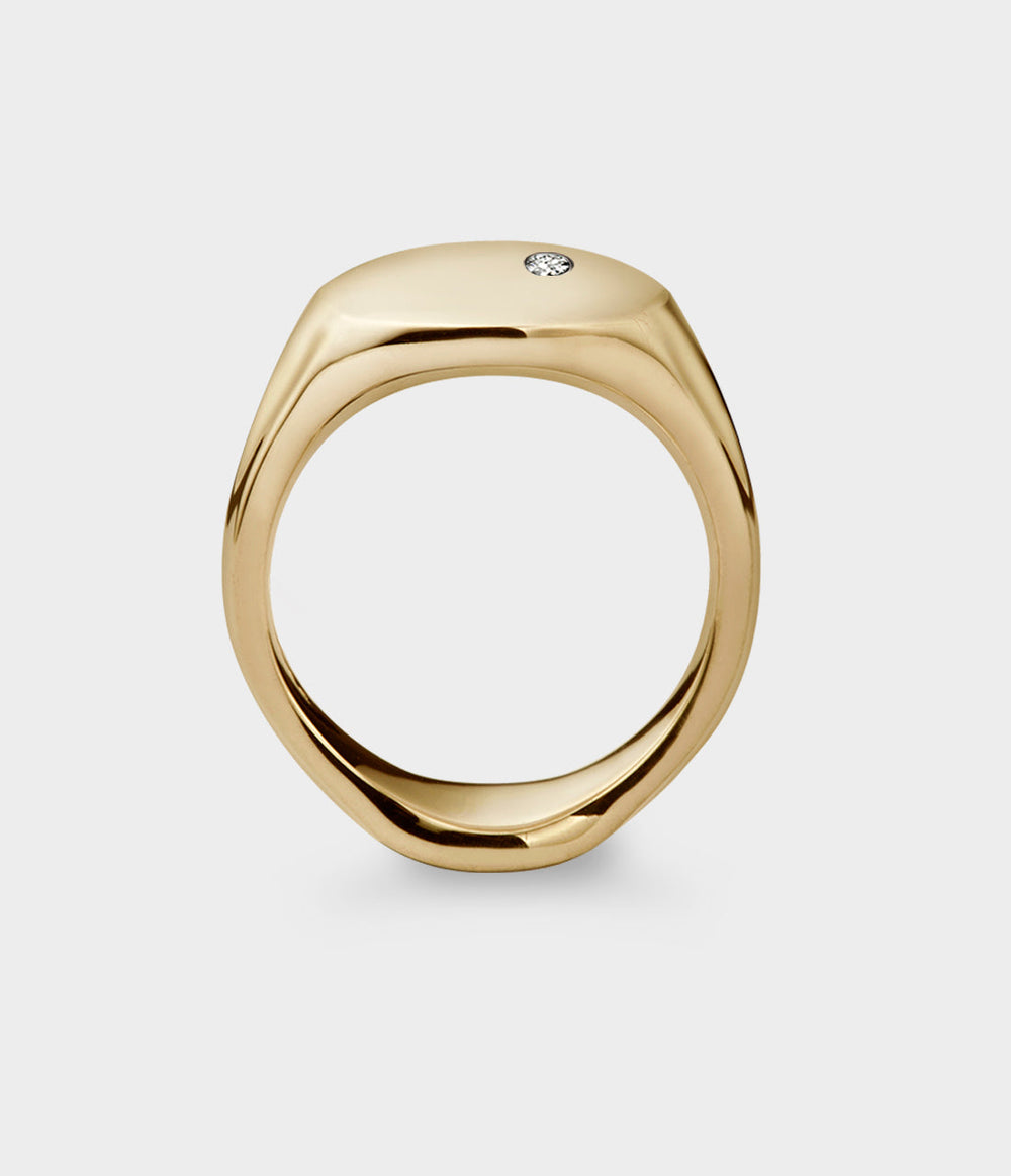 Oval Men's Signet Ring - Front View