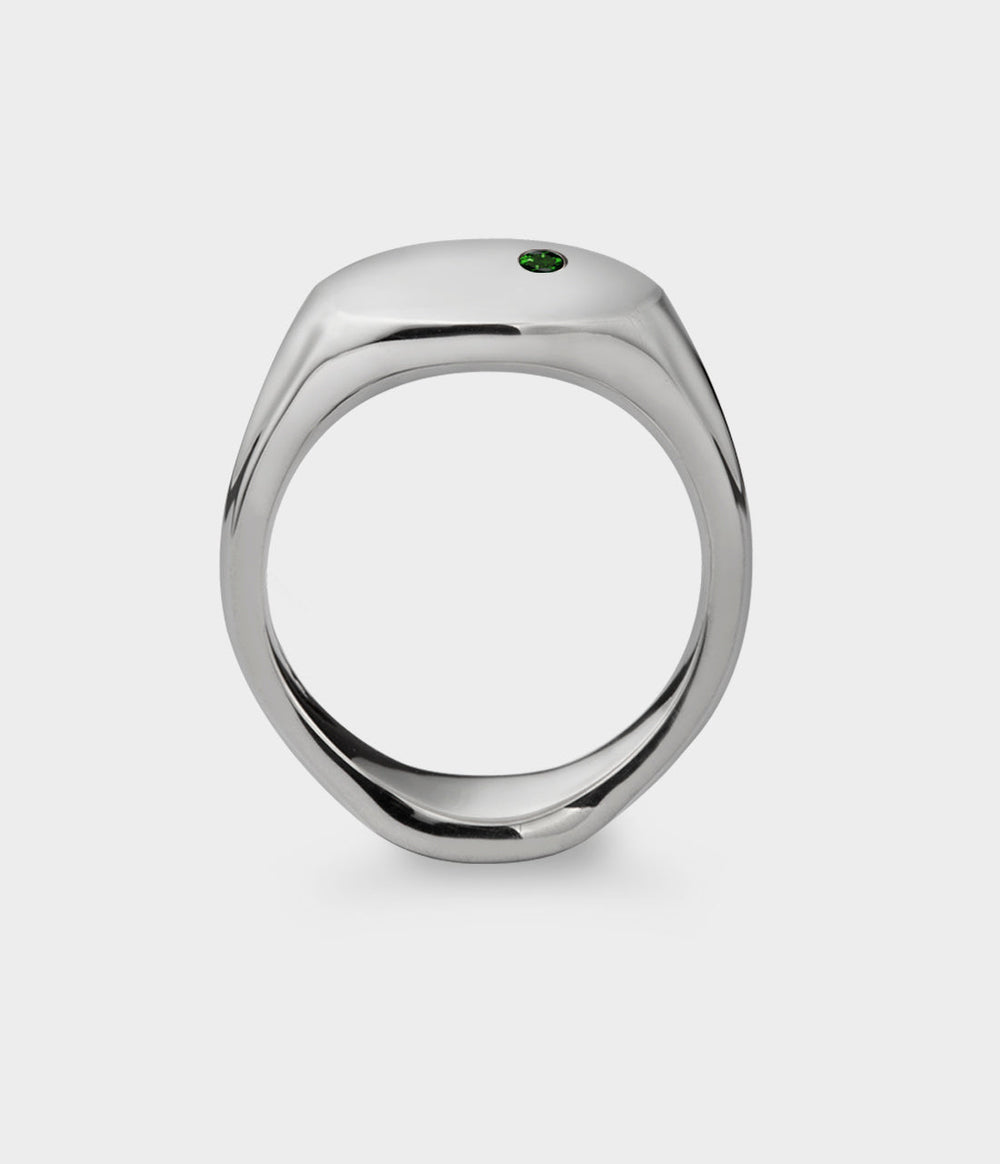 Oval Men's Signet Ring - Front View