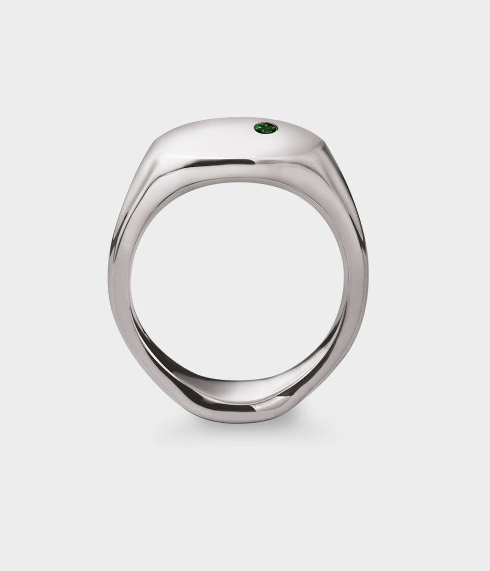 Oval Men's Signet Ring - Front View