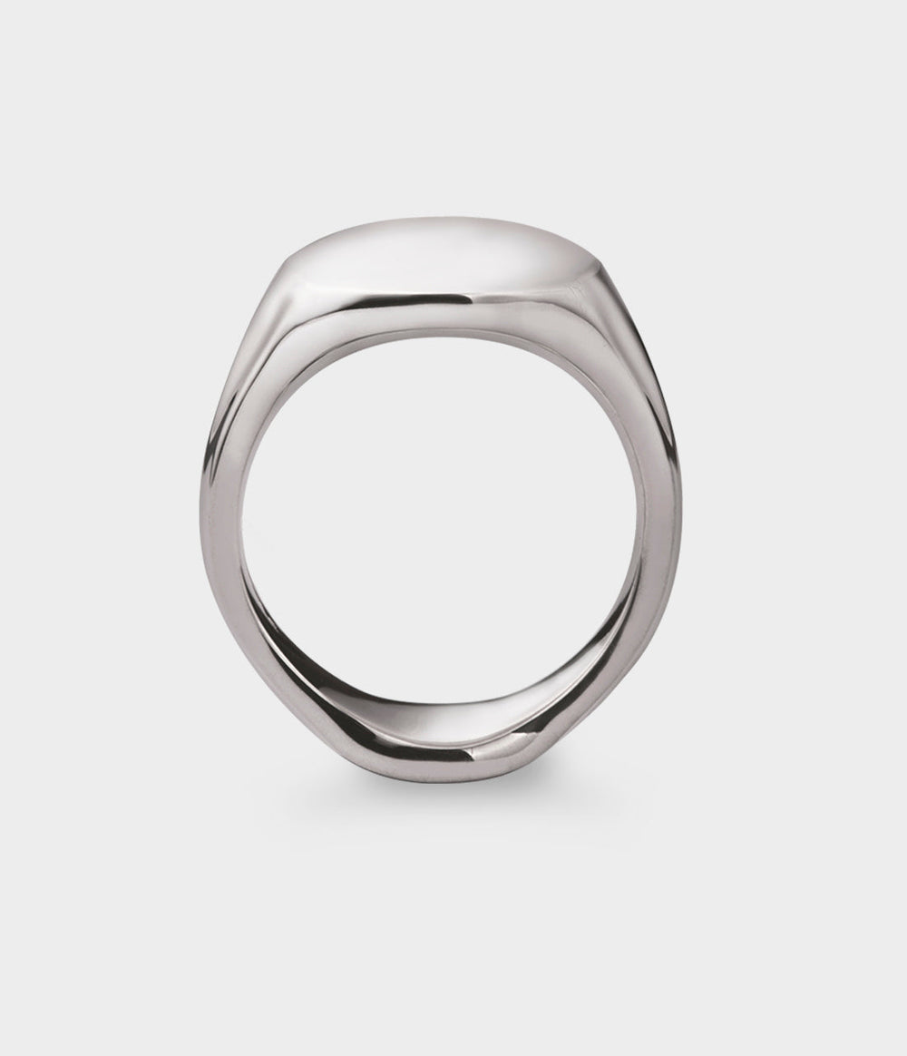 Oval Men's Signet Ring - Front View
