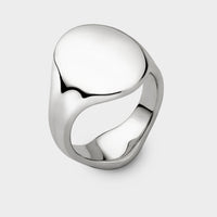 Oval Men's Signet Ring in Sterling Silver