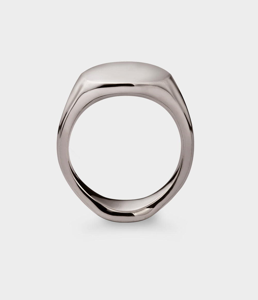 Oval Men's Signet Ring - Front View