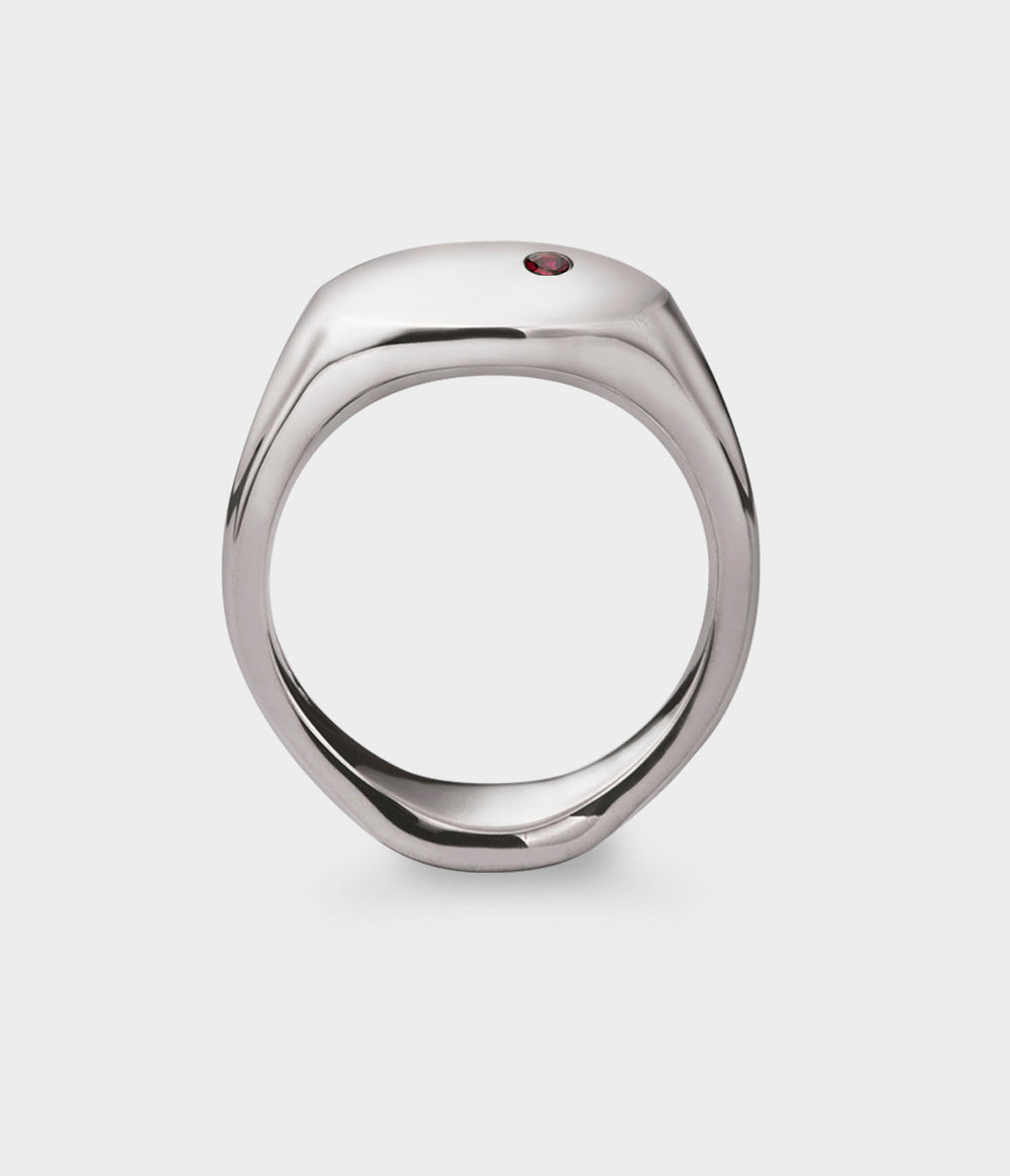 Oval Men's Signet Ring - Front View