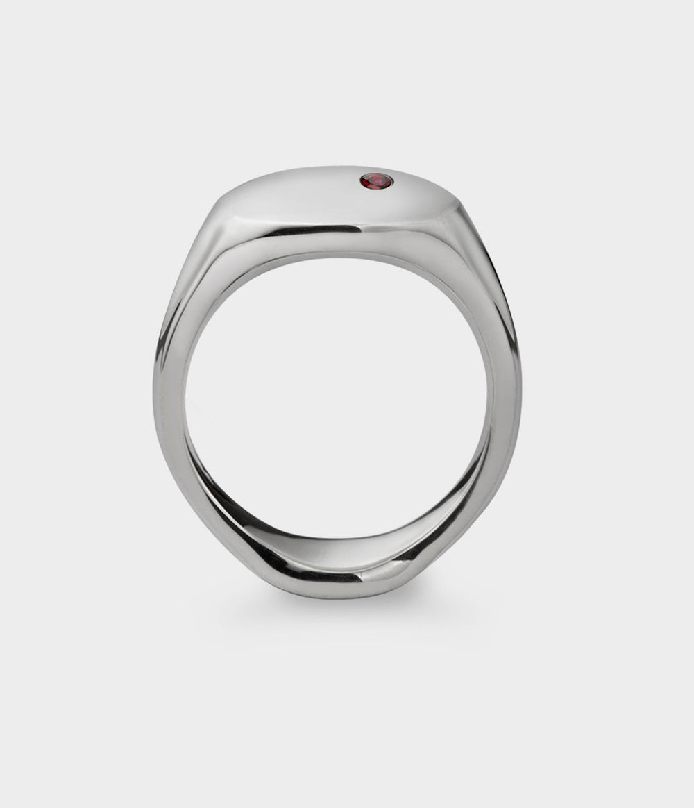 Oval Men's Signet Ring - Front View