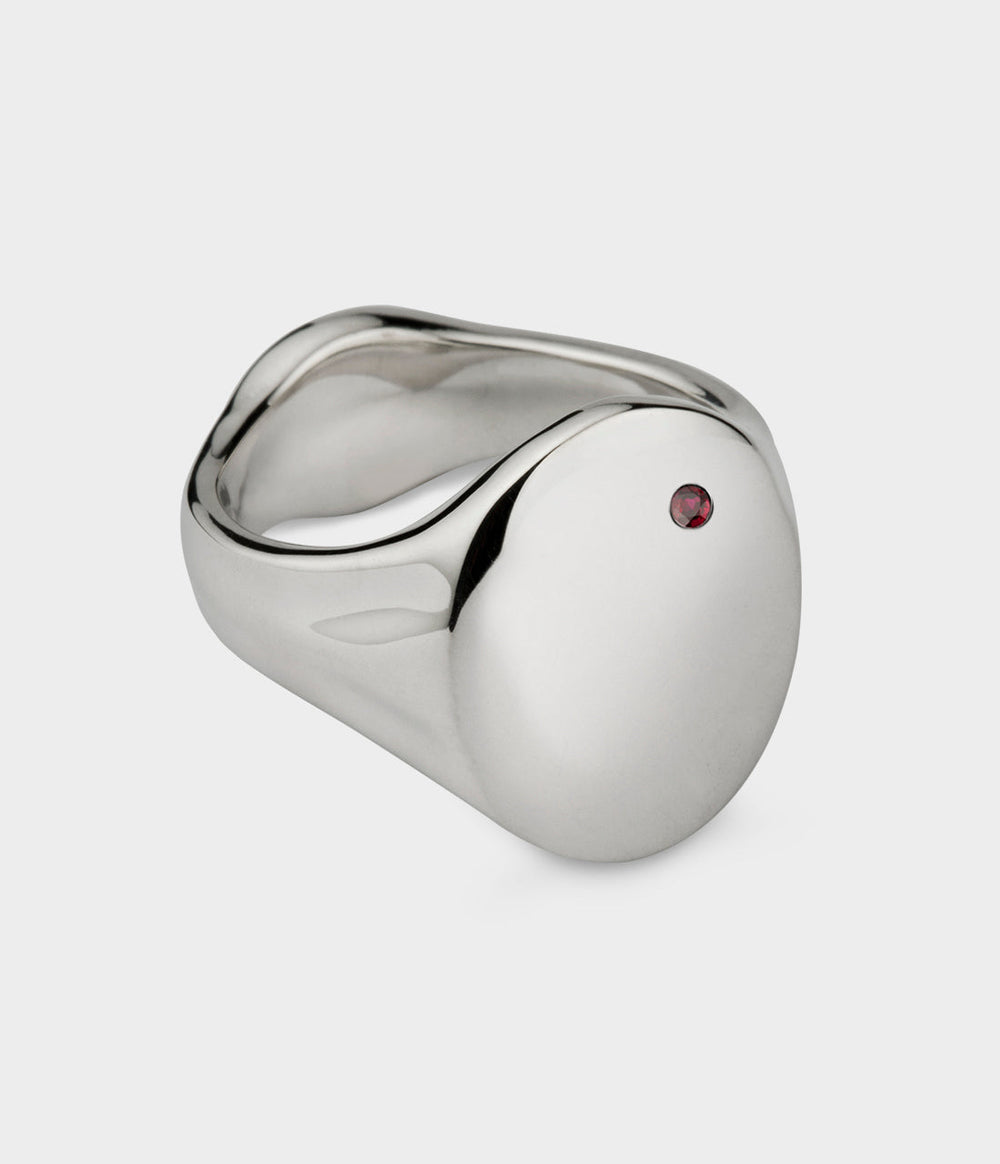 Oval Men's Signet Ring - Alternate View