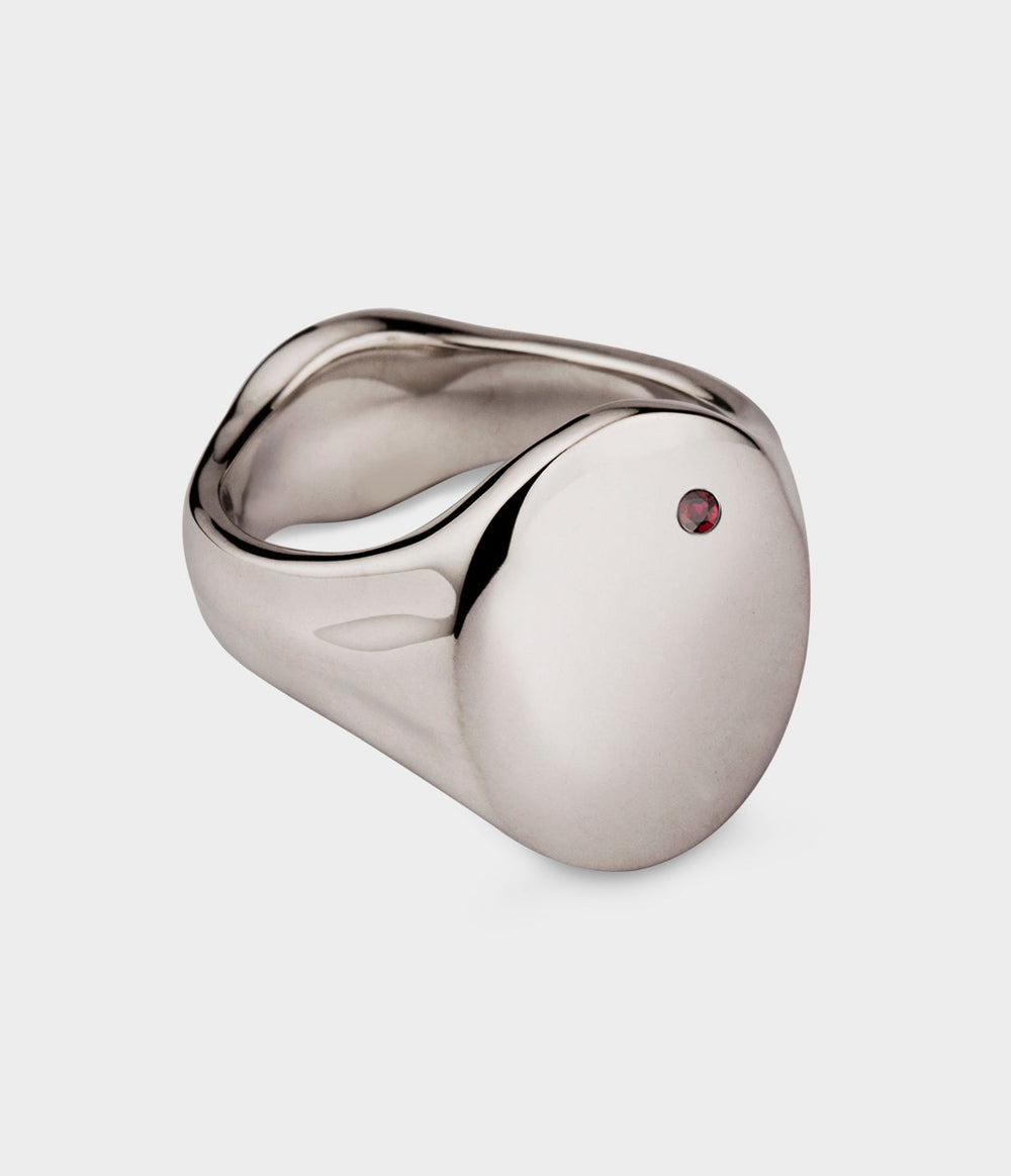 Oval Men's Signet Ring - Alternate View