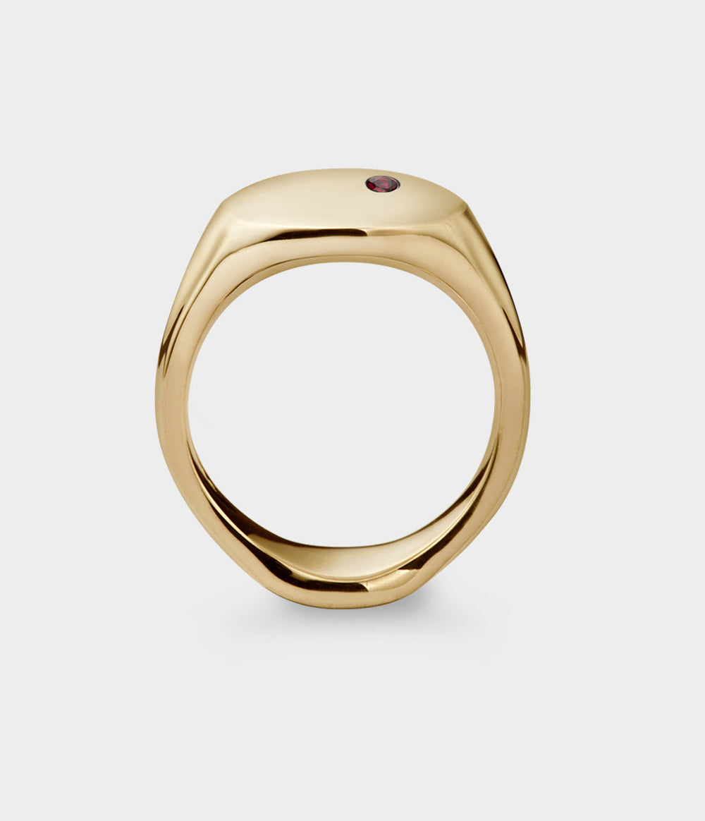 Oval Men's Signet Ring - Front View