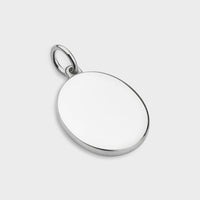 a silver Oval Disc Charm (For Engraving)