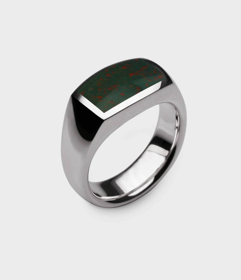 Inlaid Oxford Signet Ring in Platinum - Custom Option