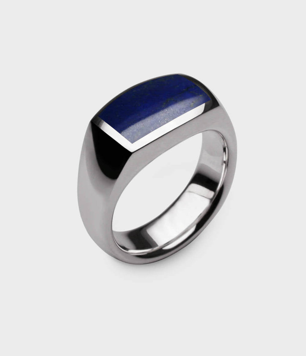 Inlaid Oxford Signet Ring in Platinum - Custom Option