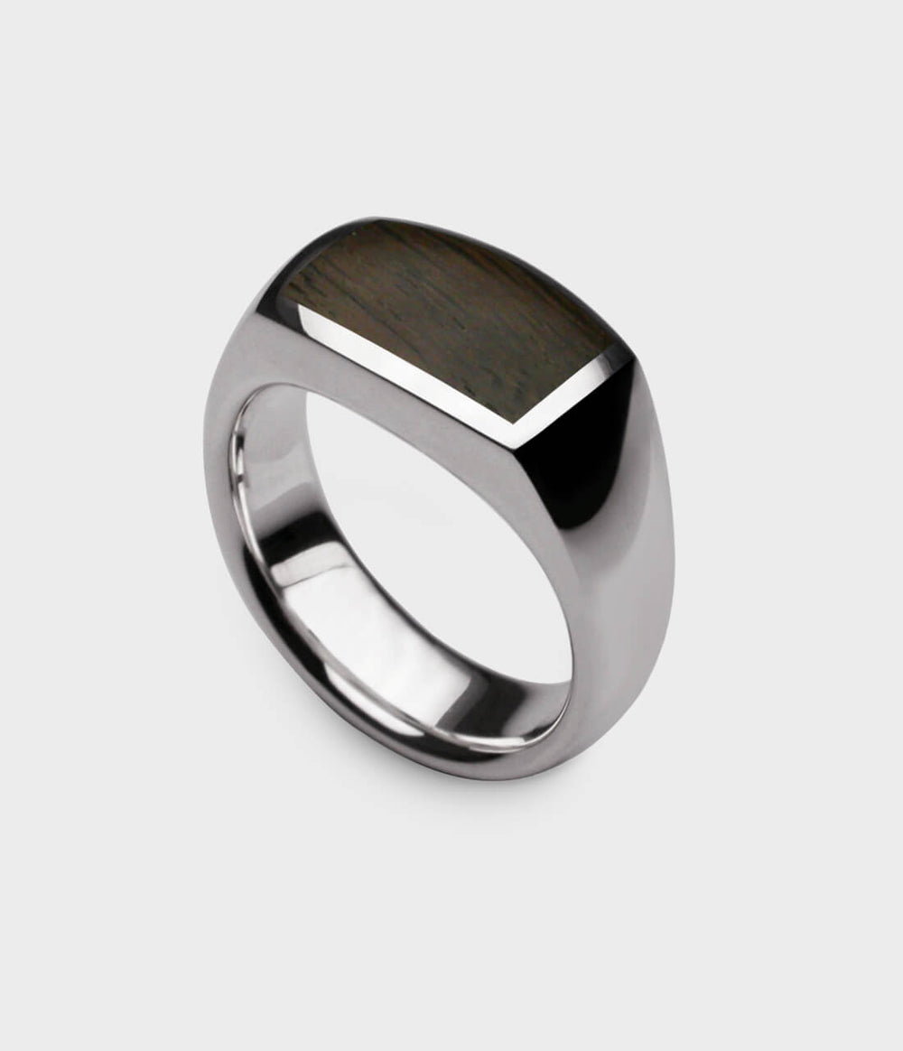 Inlaid Oxford Signet Ring in Platinum - Custom Option