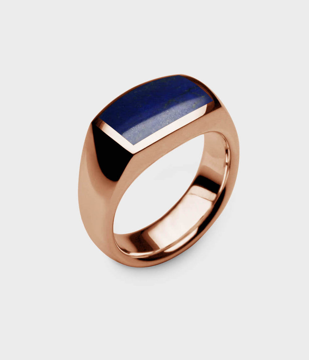 Inlaid Oxford Signet Ring in 18 Carat Rose Gold - Custom Option