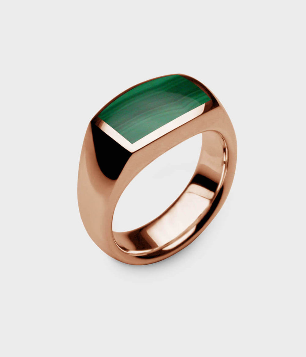 Inlaid Oxford Signet Ring in 9 Carat Rose Gold - Custom Option