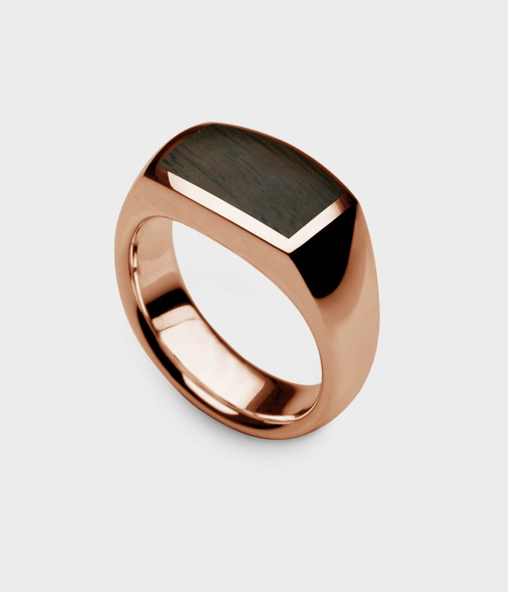 Inlaid Oxford Signet Ring in 9 Carat Rose Gold - Custom Option