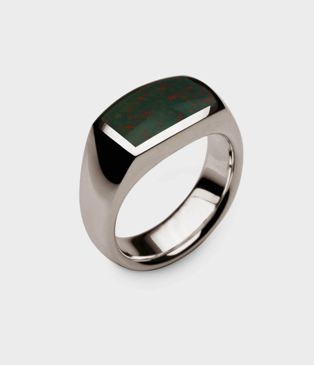 Inlaid Oxford Signet Ring in 18 Carat White Gold - Custom Option