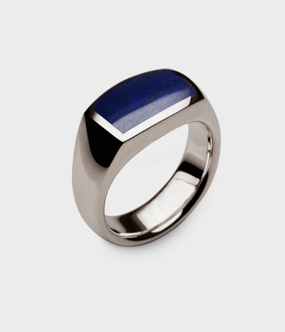 Inlaid Oxford Signet Ring in 18 Carat White Gold - Custom Option
