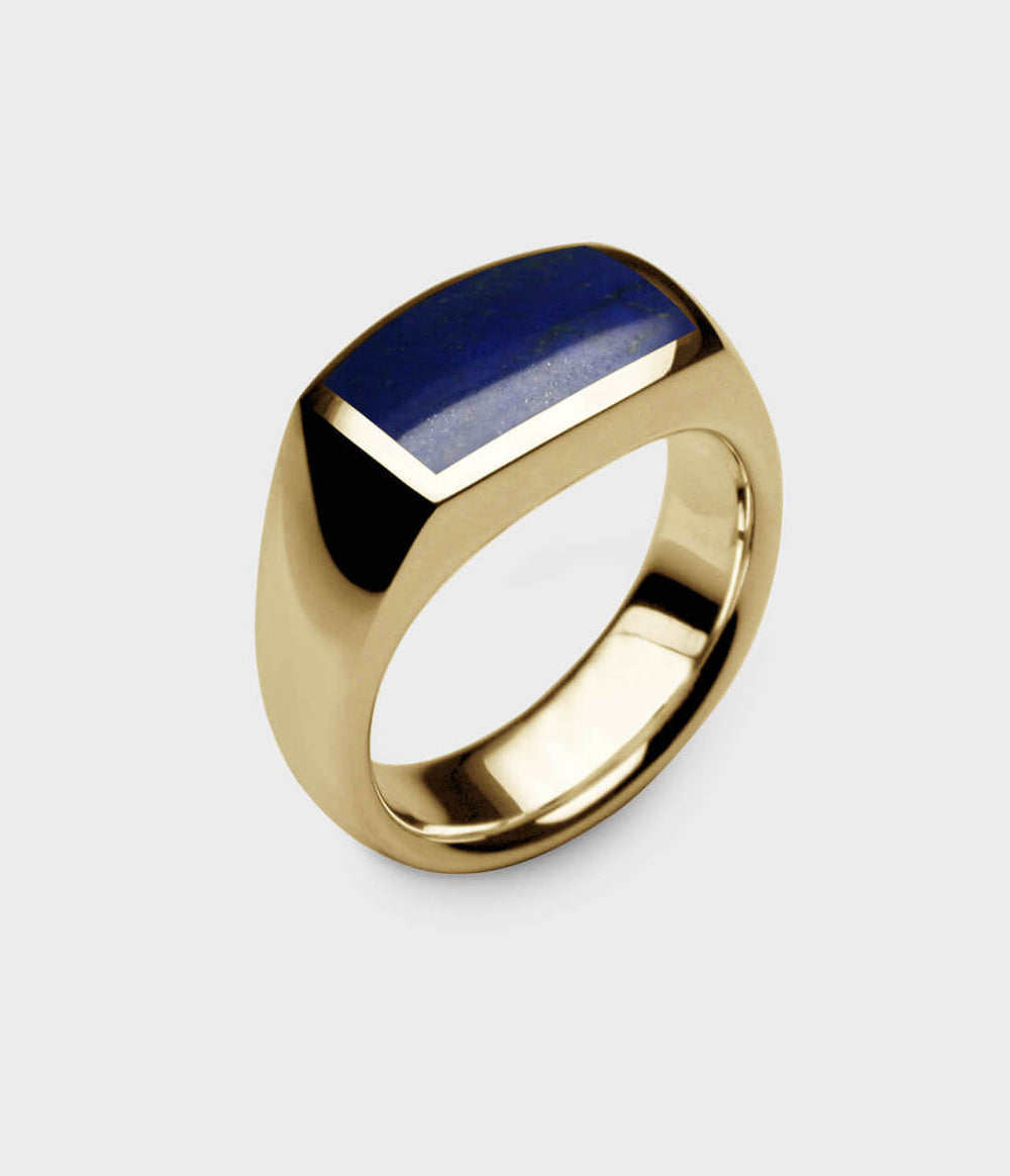 Inlaid Oxford Signet Ring in 9 Carat Yellow Gold - Custom Option