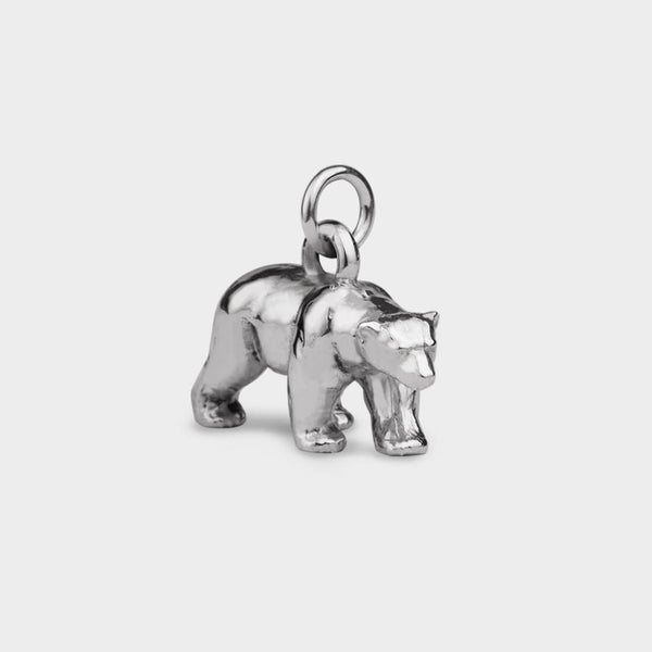 close up of a silver Polar Bear Charm