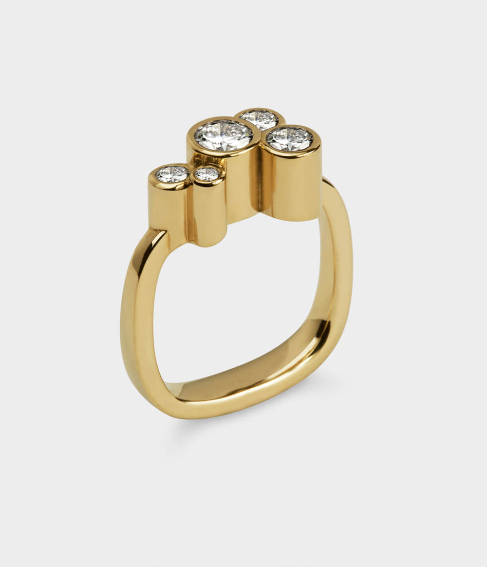 Roundhaus Diamond & Gemstone Ring in 18 Carat Yellow Gold - Custom Option
